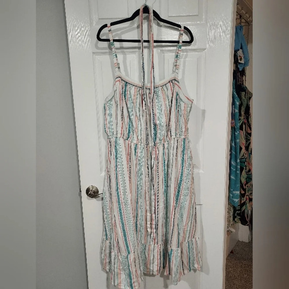 Lane Bryant Striped Multicolor Midi Dress - Picture 2 of 16